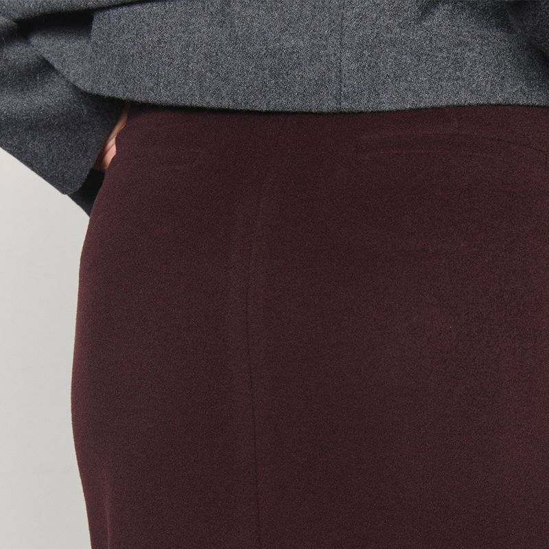 Grape Wine Wool Blended Maxi Skirt _ Wine
