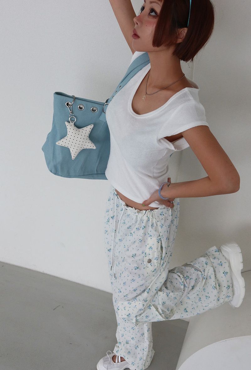 3 Color Ring Eyelet Big Shoulder Bag