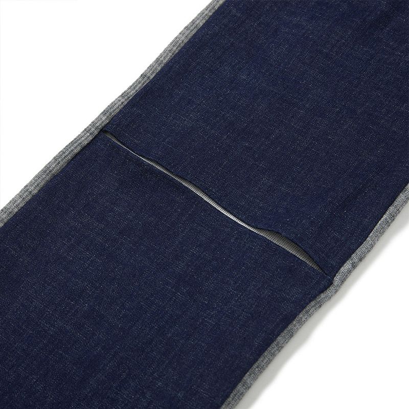 デニムニットブロッキングパンツ / Denim Knit Blocking Pants [BLUE]