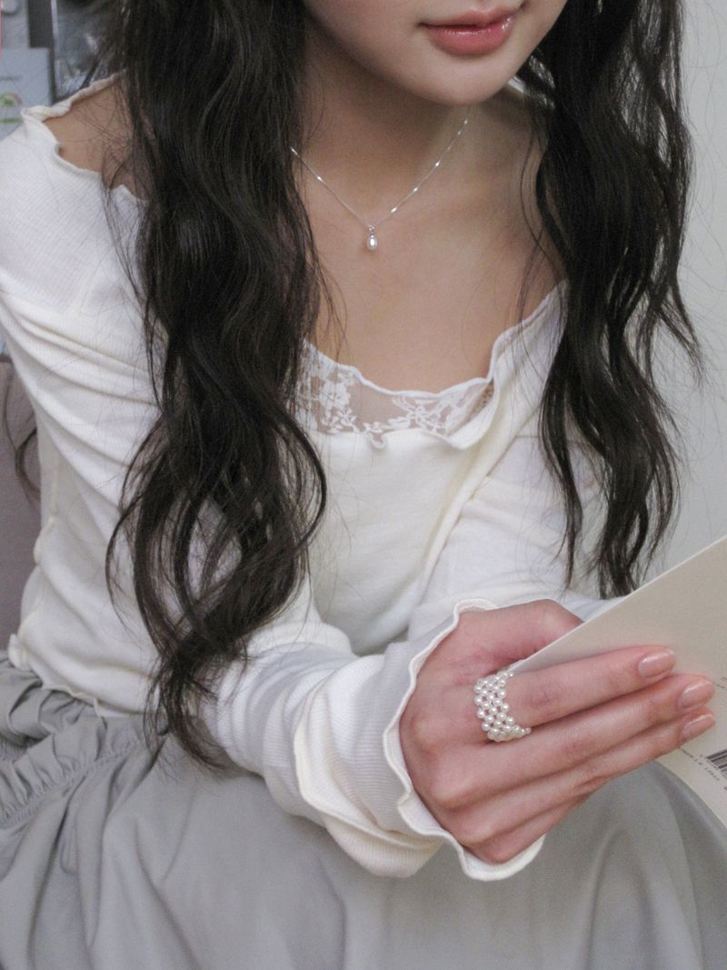 Tiny Beads Ring (Faux pearl)