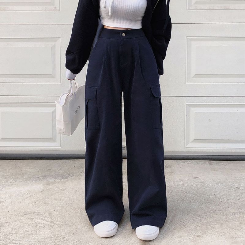 [BELLIDE MADE] suede pocket wide cargo pants