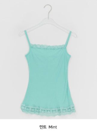Yoka Lace Ribbed Layered String Sleeveless