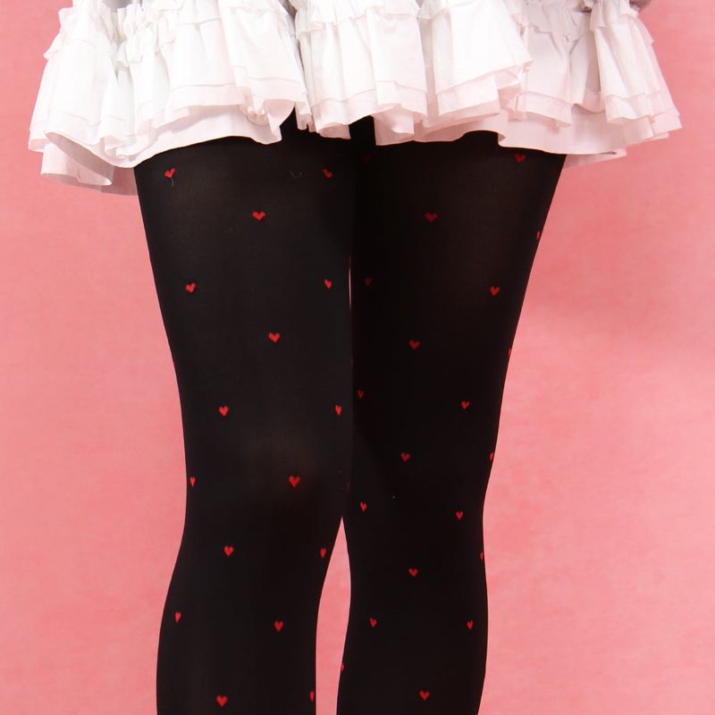 petit heart tights (black)
