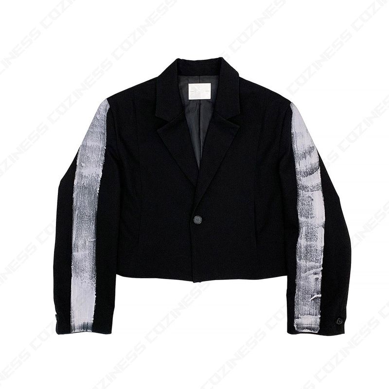 MO Raon Painting One Button Cropped Jacket (Set - Up)