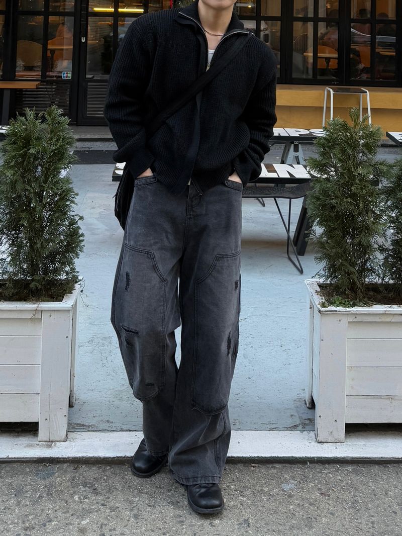Double carpenter denim pants