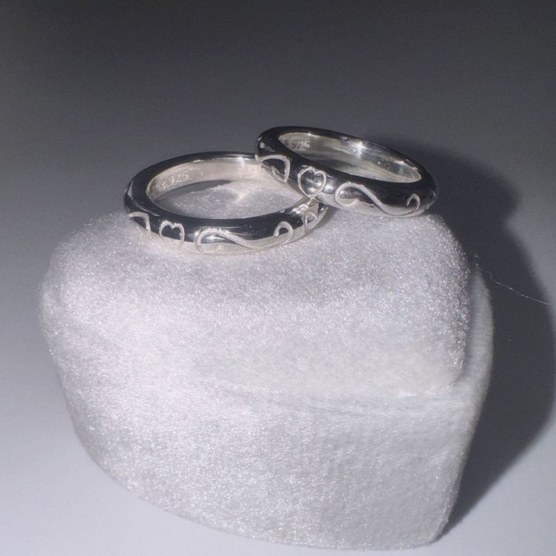 Silver 925 heart lace ring