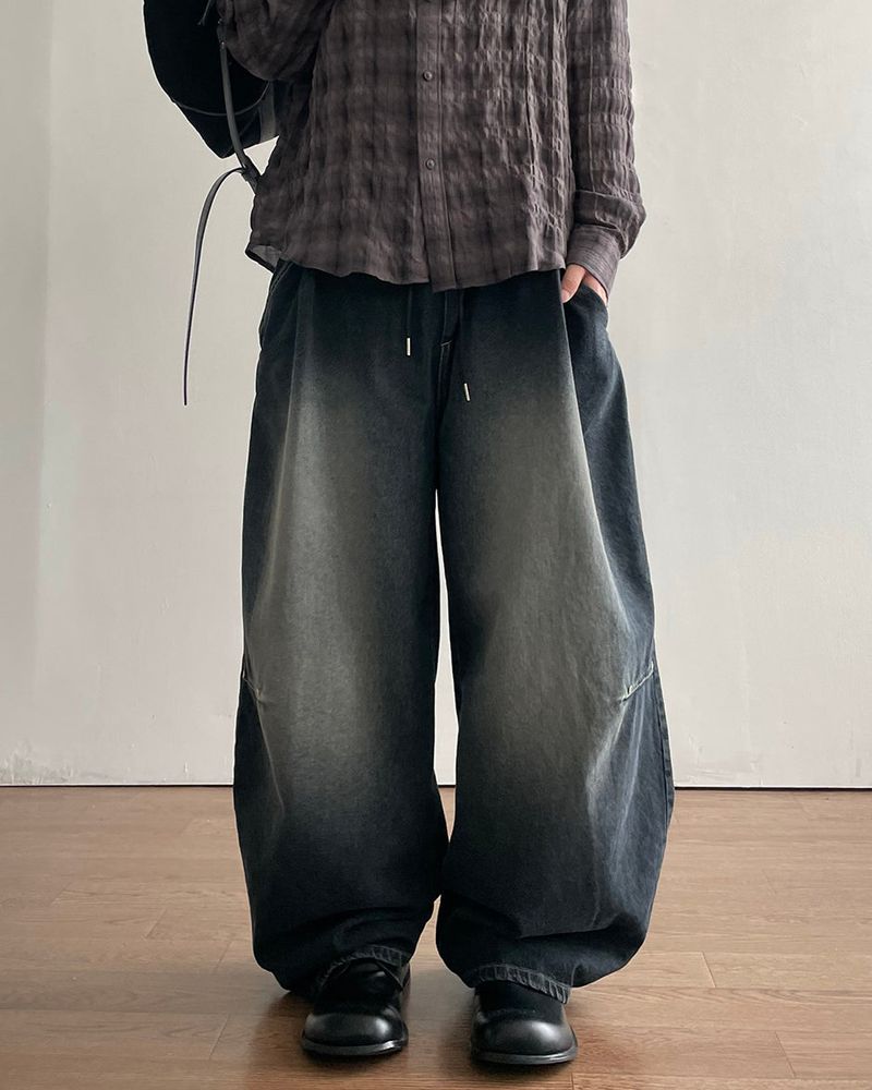 Dot Brush Denim Pants