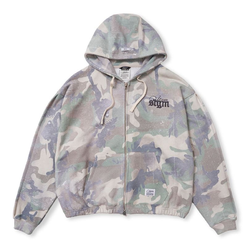 ML CROP ZIP-UP CAMO