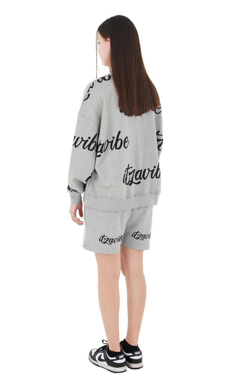 [IPT009-10] SCRIPT LOGO SHORTS - GRAY