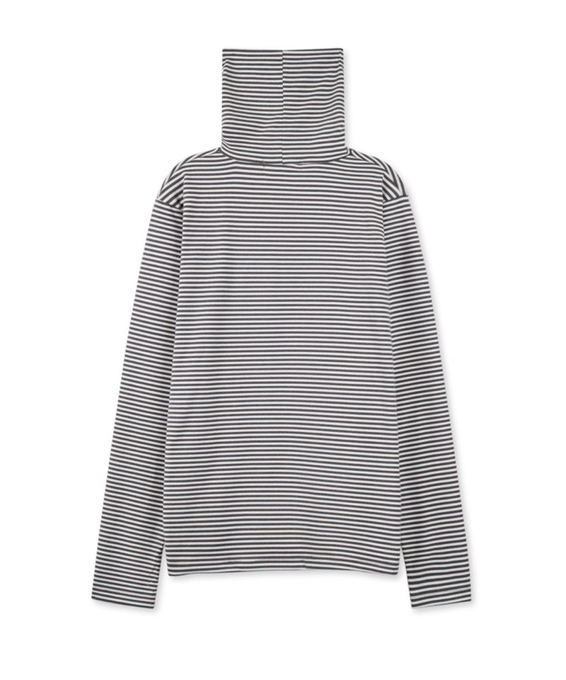 Blue sunflower(ブルーサンフラワー)の「Bluesf Stripe Double Turtleneck - WHITE(Tops)」