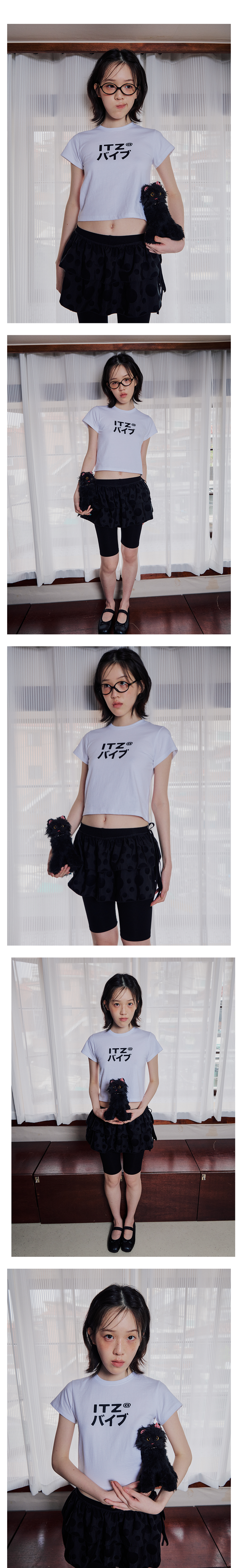 MIX LOGO CROP T SHIRT - WHITE