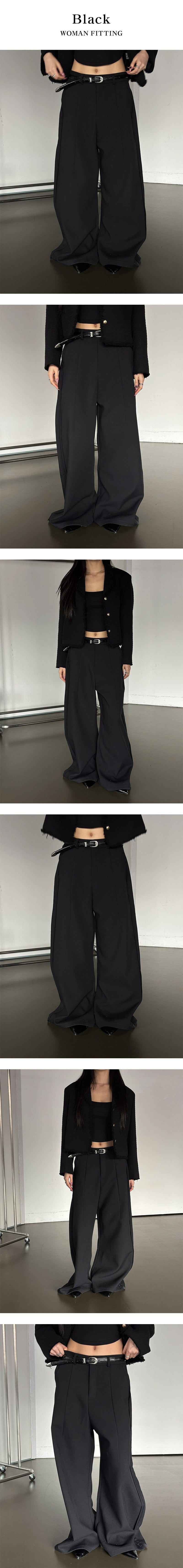  [Unisex] Wide over flare slacks(2color)