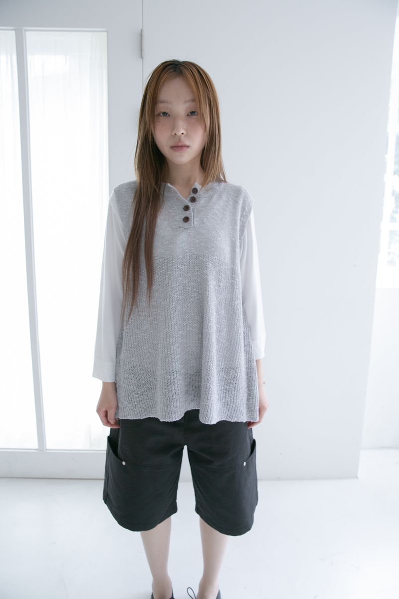 button knit sleeveless top(3colors)