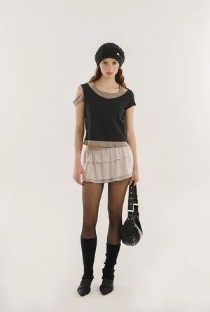 Slit layered top