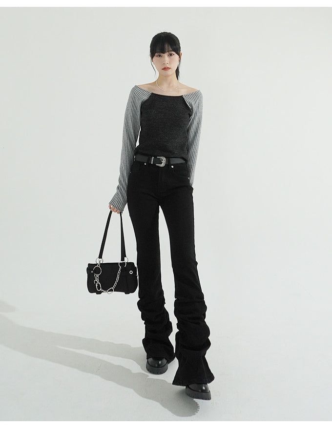 Wrinkle Slim Spandex Boots-cut Pants