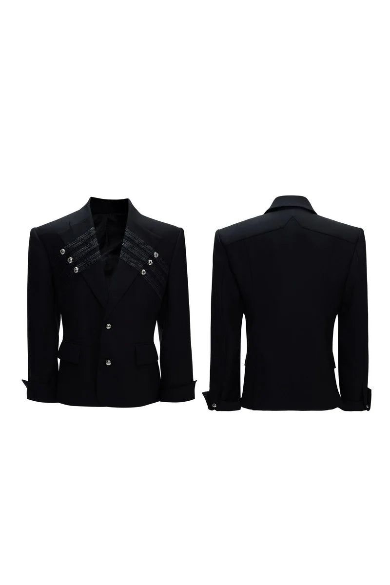 Braided Double Breasted Blazer