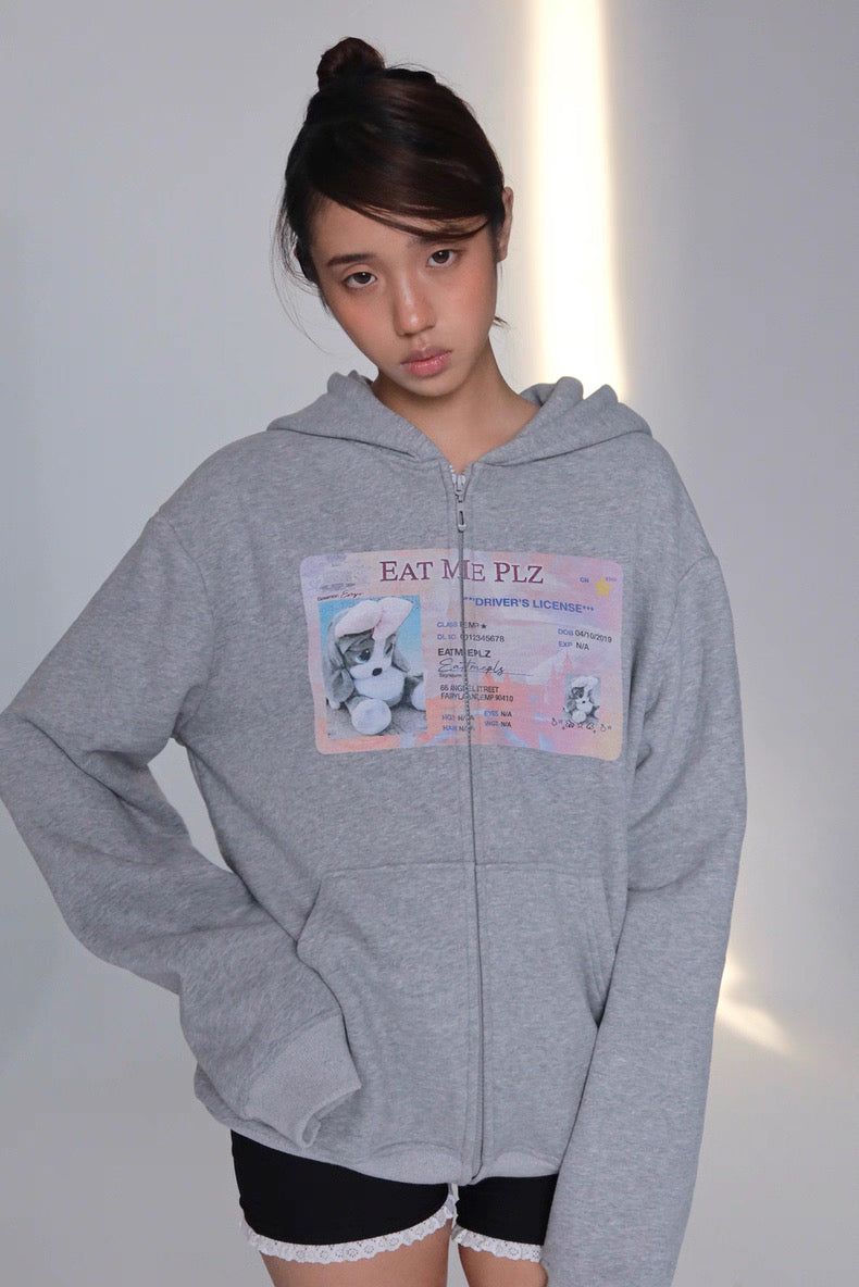 eat me plz（イート ミー プリーズ）の「eatmeplz*ラビットIDカード,グレールーズオータムウィンタージップフーディーセーター（トップス）」