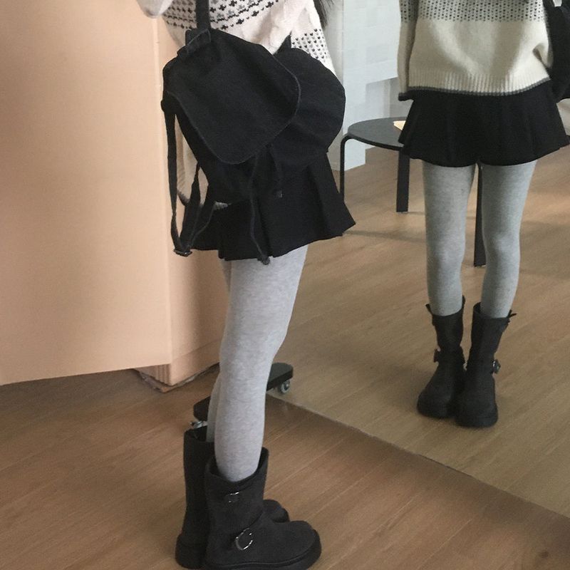 Cheekn woolen pintuck mini skirt