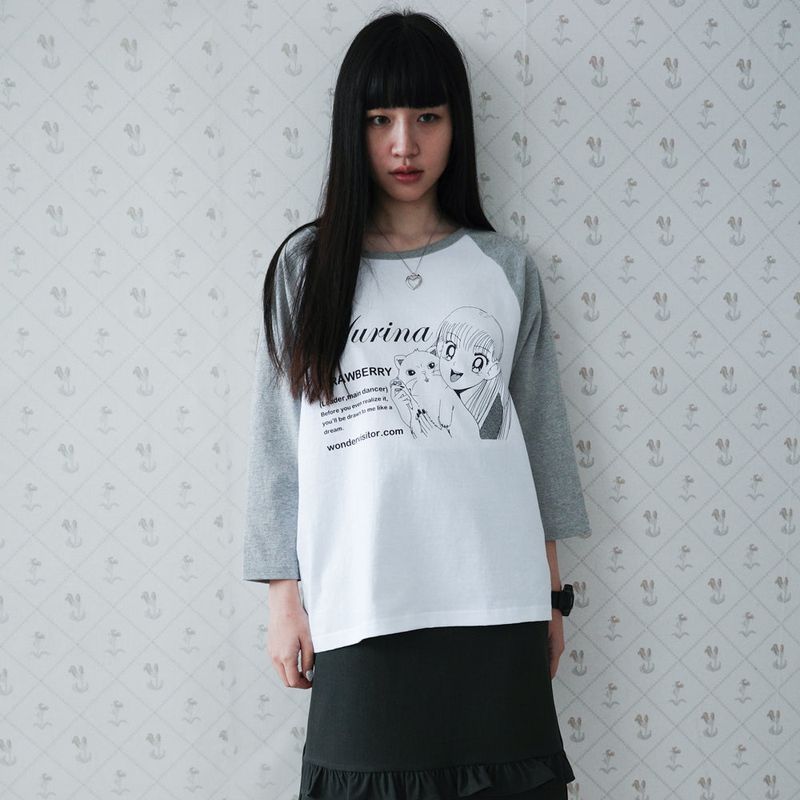 wonder visitor（ワンダービジター）の「ユリナpfpラグラン3/4Tシャツ [2 Color]（トップス）」