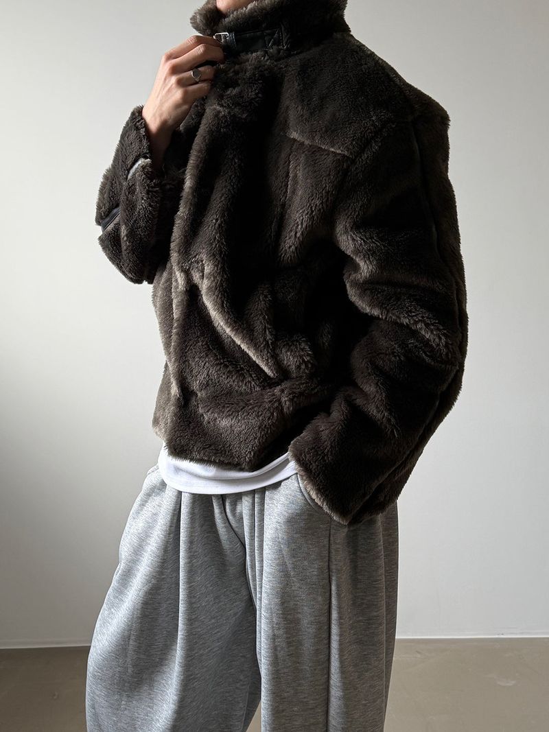 Leather line fur mustang(3color)