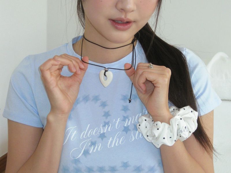  [HEART] Loppy necklace (Ivory) 