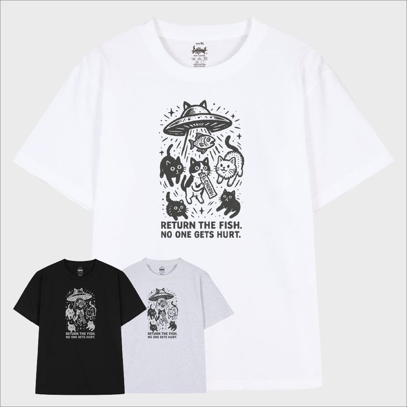 driftout（ドリフトアウト）の「コズミックライドキャットinUFO Tシャツ(3color)（トップス）」