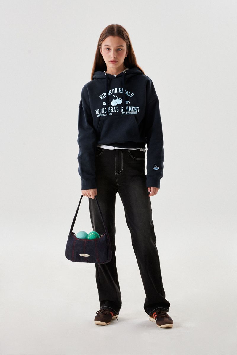 CHERRY SPAN SLIM-FIT DENIM PANTS [BLACK]