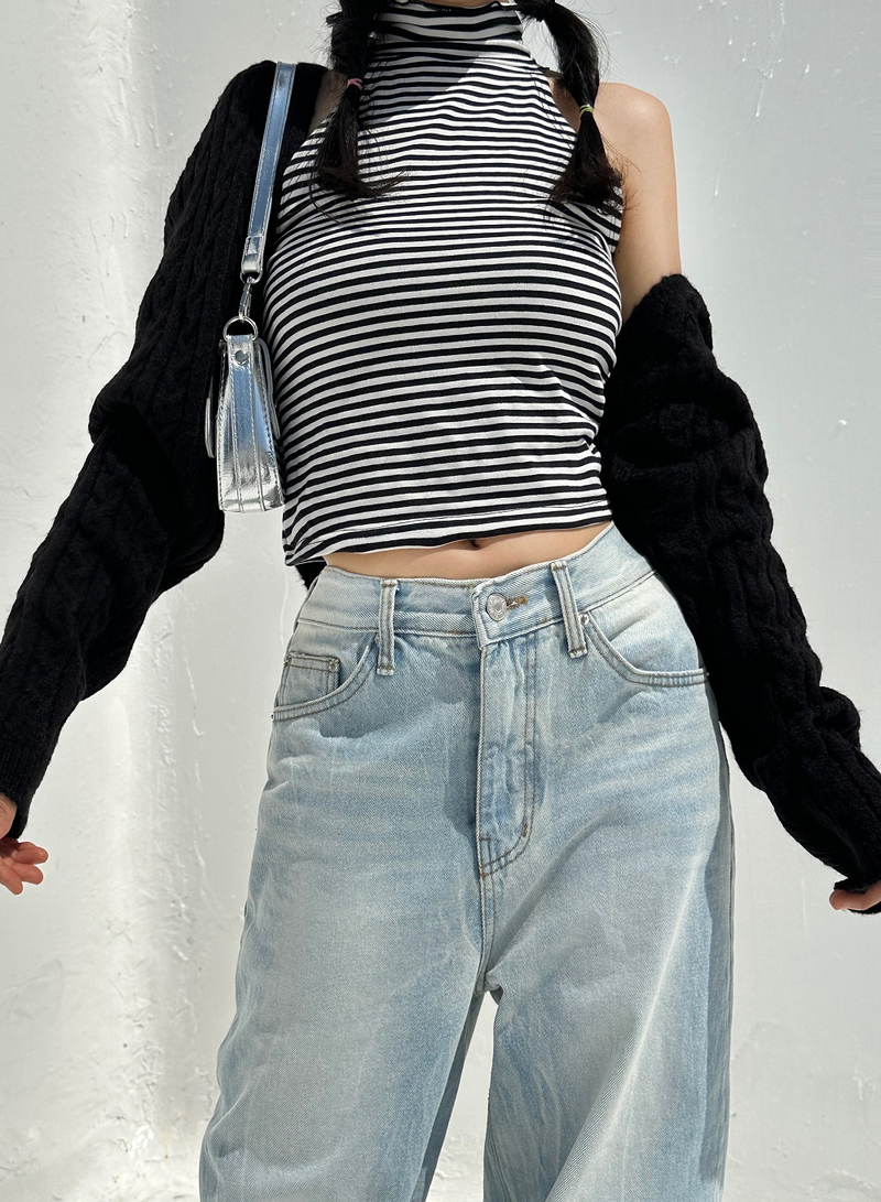 (FALL/WINTER ITEM) ビビッドシックニットルーズフィットレイヤードケーブルニットボレロ カーディガン- 2 カラー