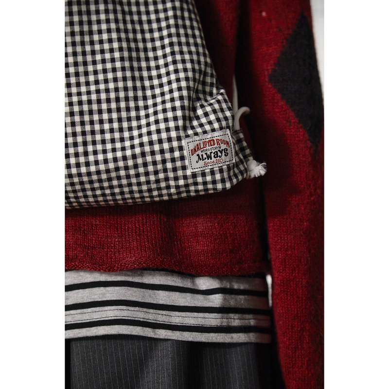 LOGO GINGHAM CHECK GYM SACK / BLACK