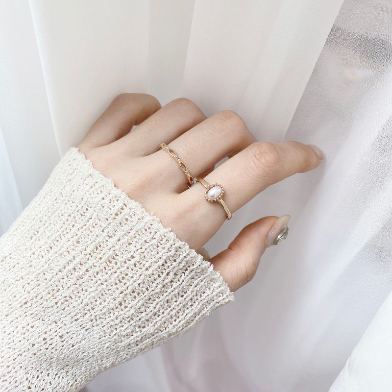 Royal Pearl Ring Set (2 color)
