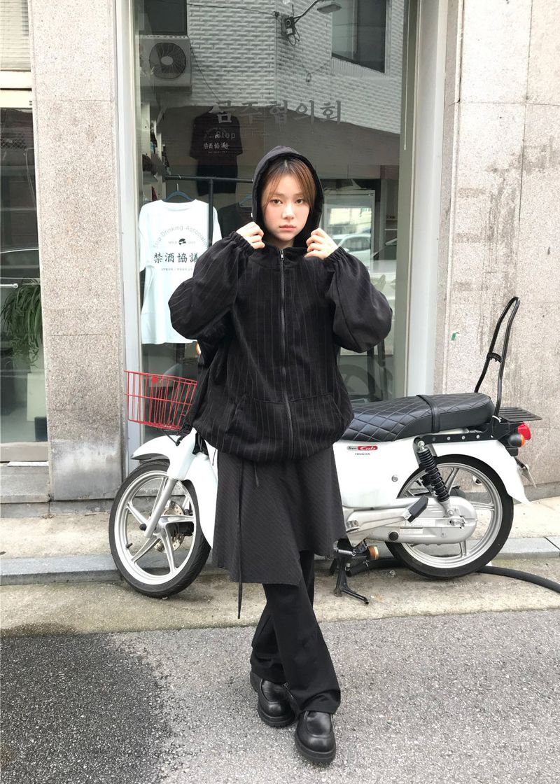  STRING VELLVET  HOOD JACKET