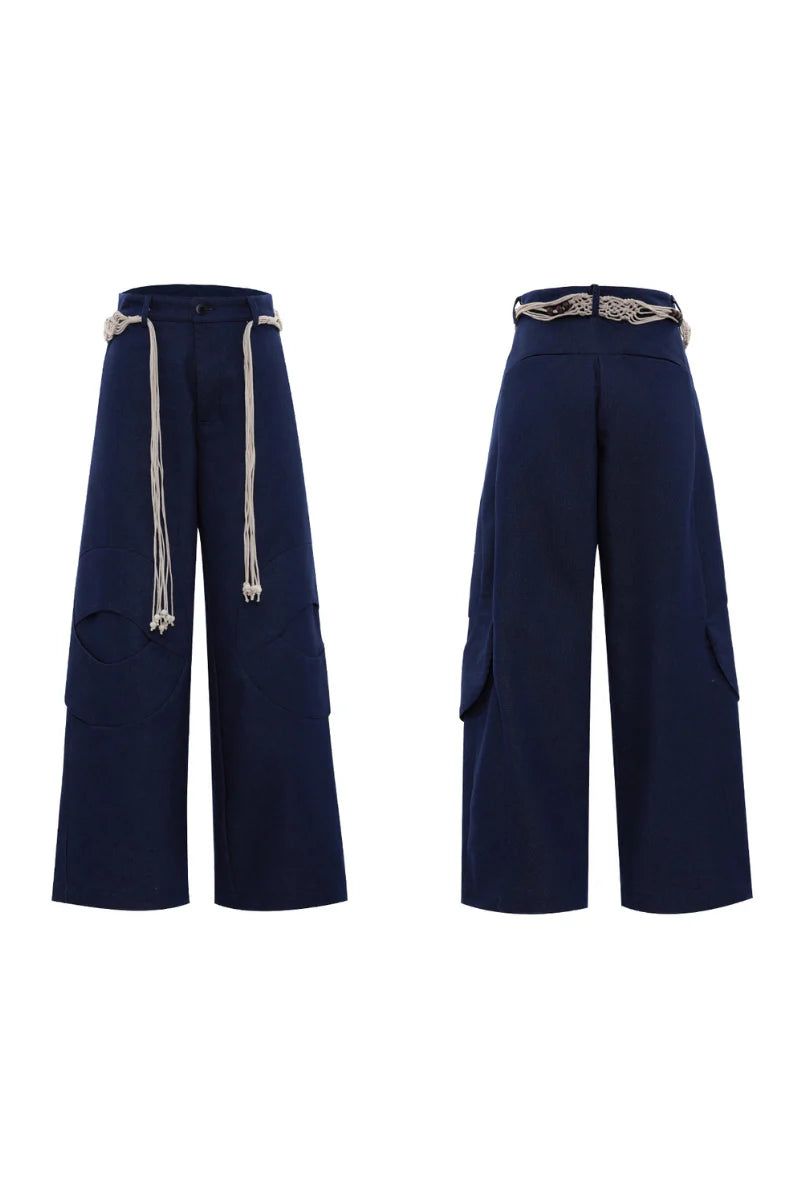 Belted Straight Cut Jeans