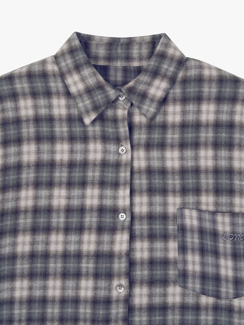 FLANNEL CHECK SHIRT (GREY)