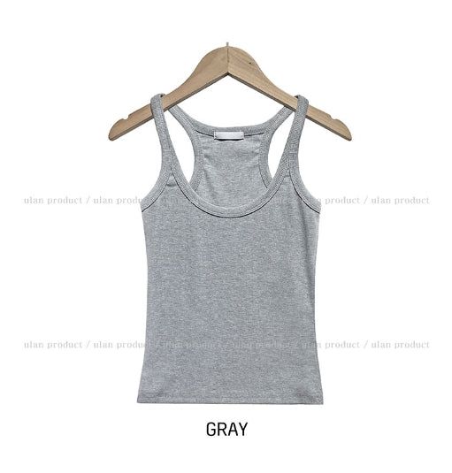 [U-BASIC] Boldy Line Ribbed Crop Sleeveless