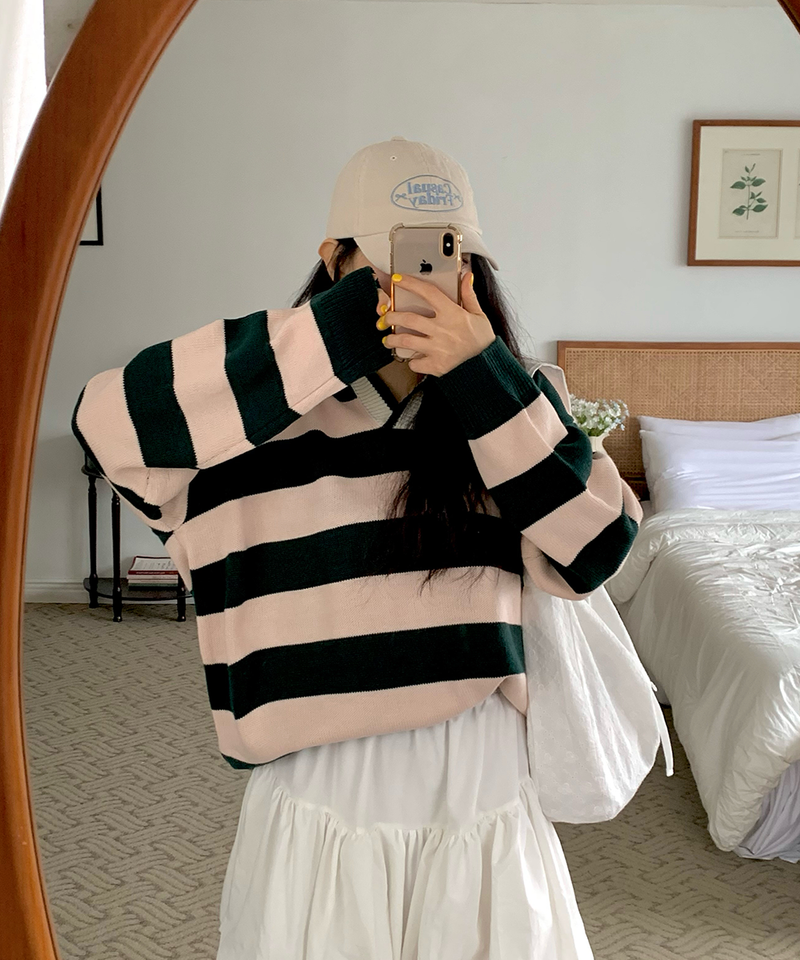 Bold Stripe Collar Knit