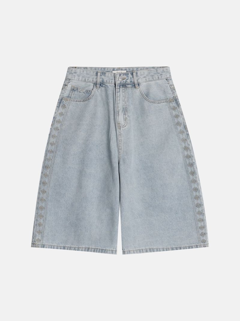 Classic Ruta Embroidered Bermuda Denim Pants 2C
