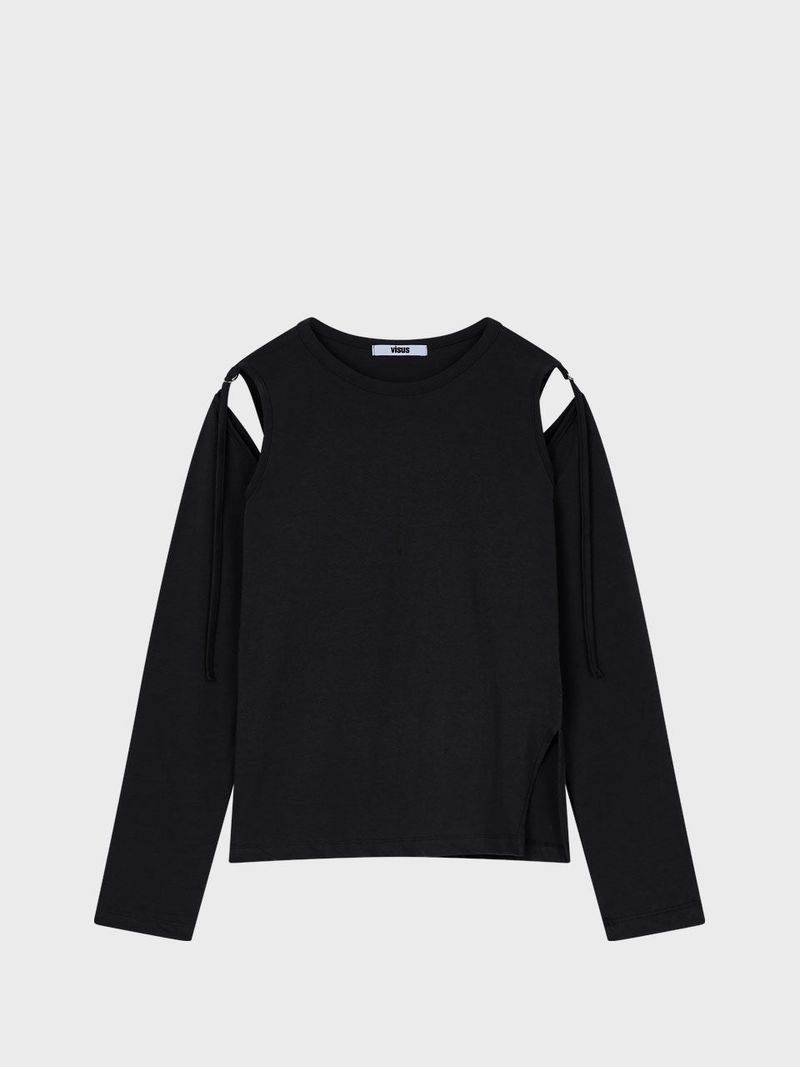Hole Sleeve Top_Black