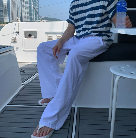 LOOKPLE（ルックプル）の「Prix Linen Chin-Topped Banding Wide Pants（Pants）」