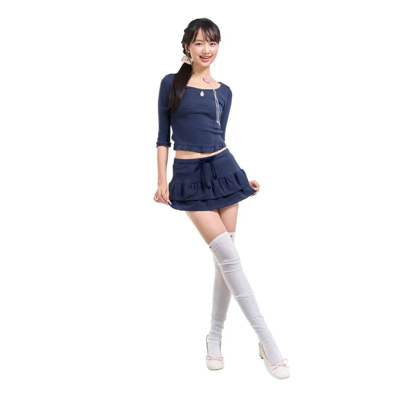 BLOSSOM PICOT MINI SKIRT [NAVY]