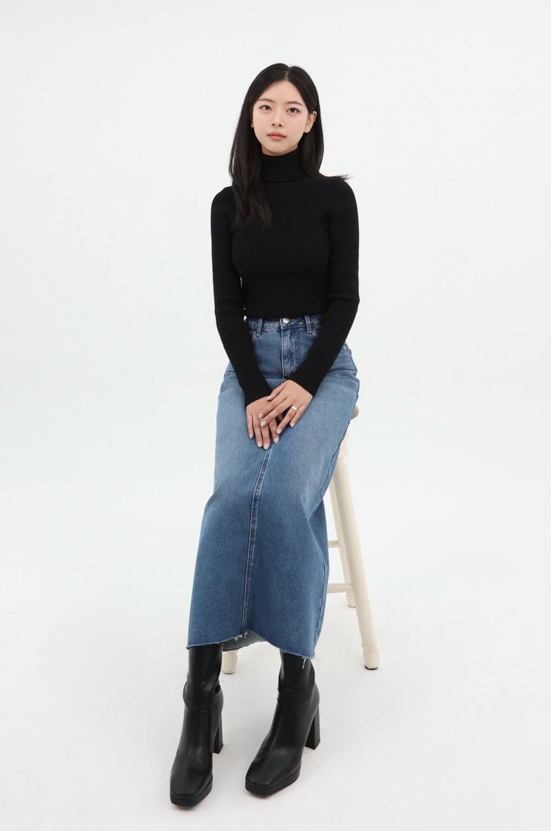 DENIM MAXI SKIRT_BLUE code 26021