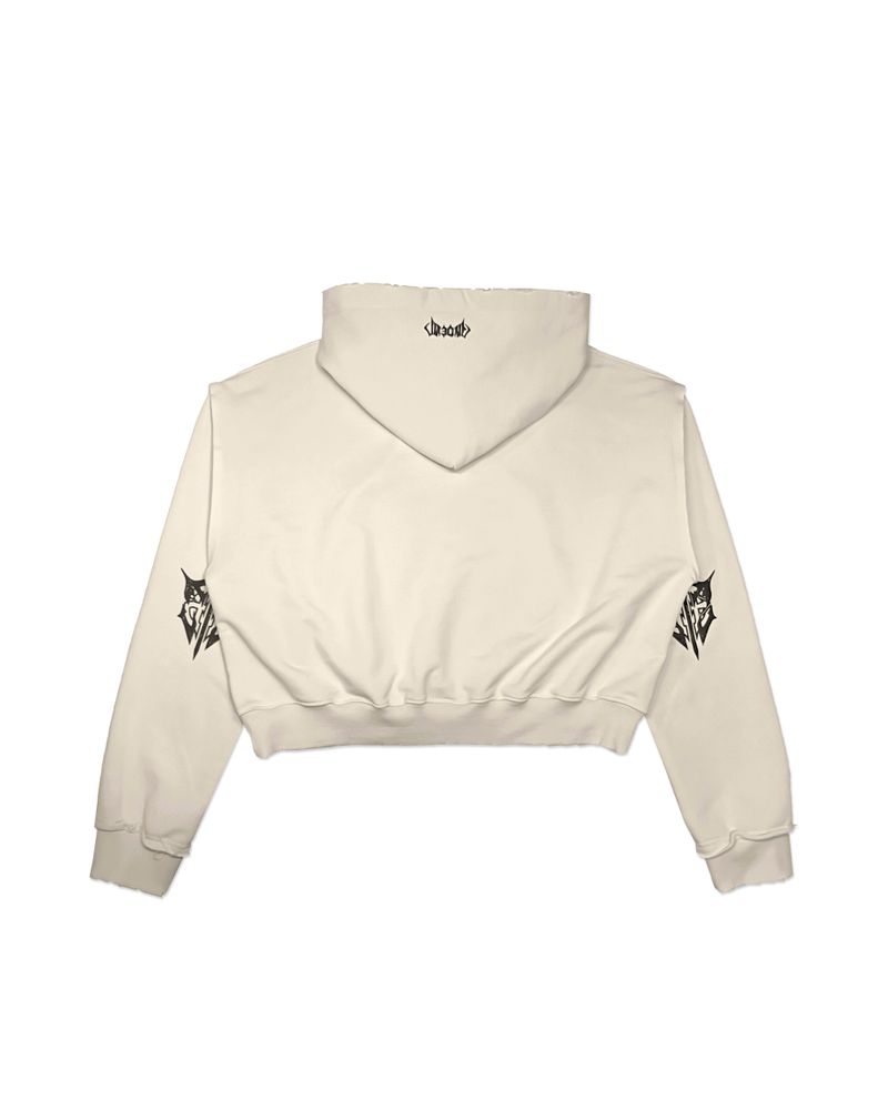 POLO CROP HOODIE_CREAM