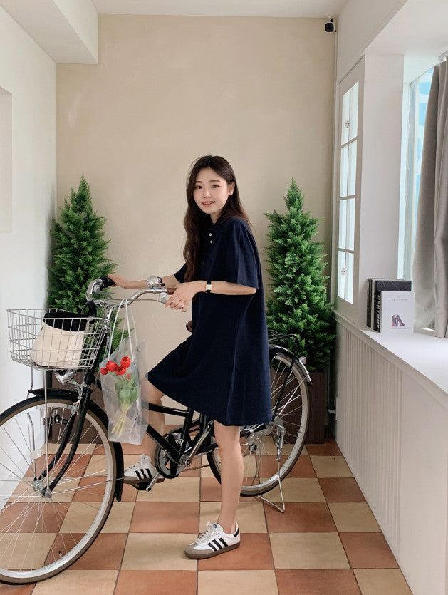 Summer PK Collar Mini Dress (3color)