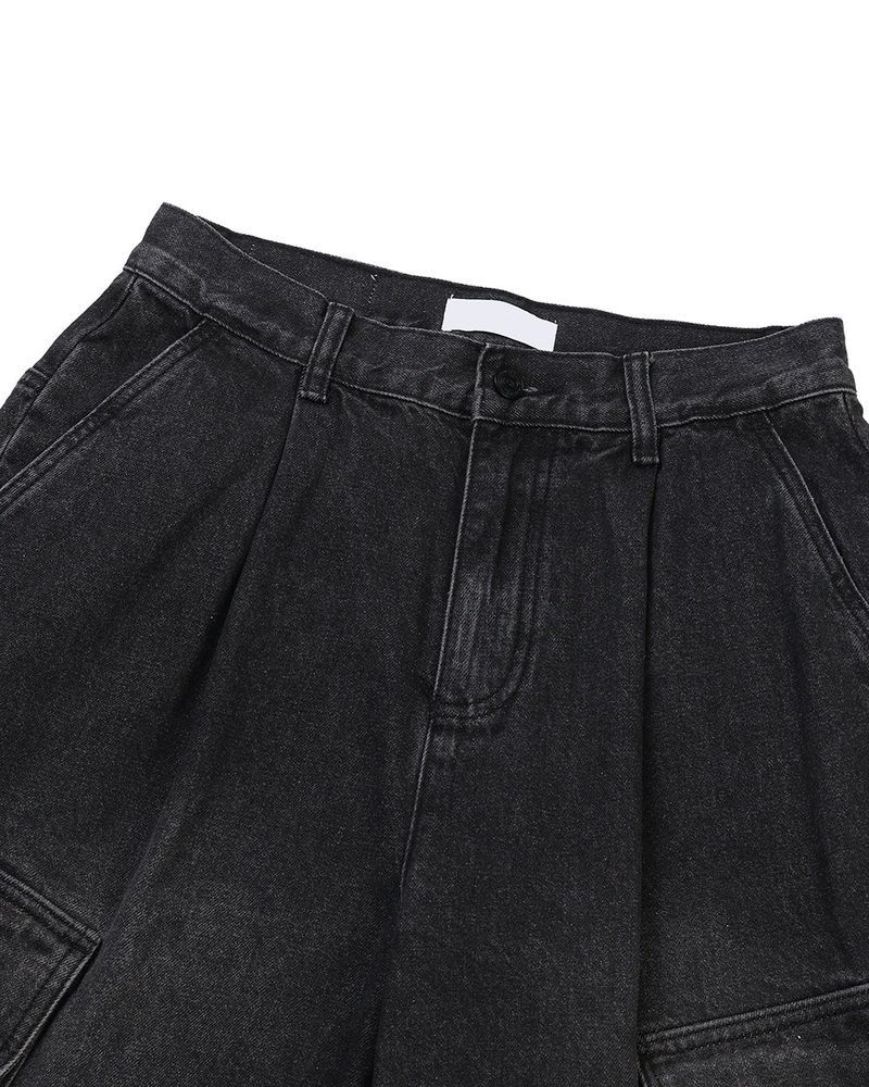 Bare Washed Wide Cargo Denim