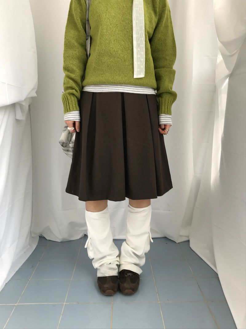 veloni basic bell pleats skirt