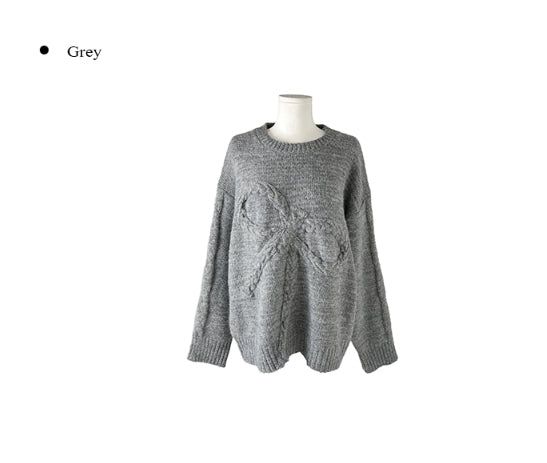Megan Ribbon Overfit Round Knit