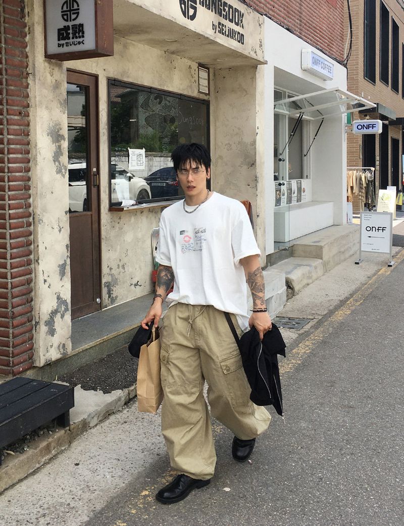 No.1305 washed cago wide PT (3color)
