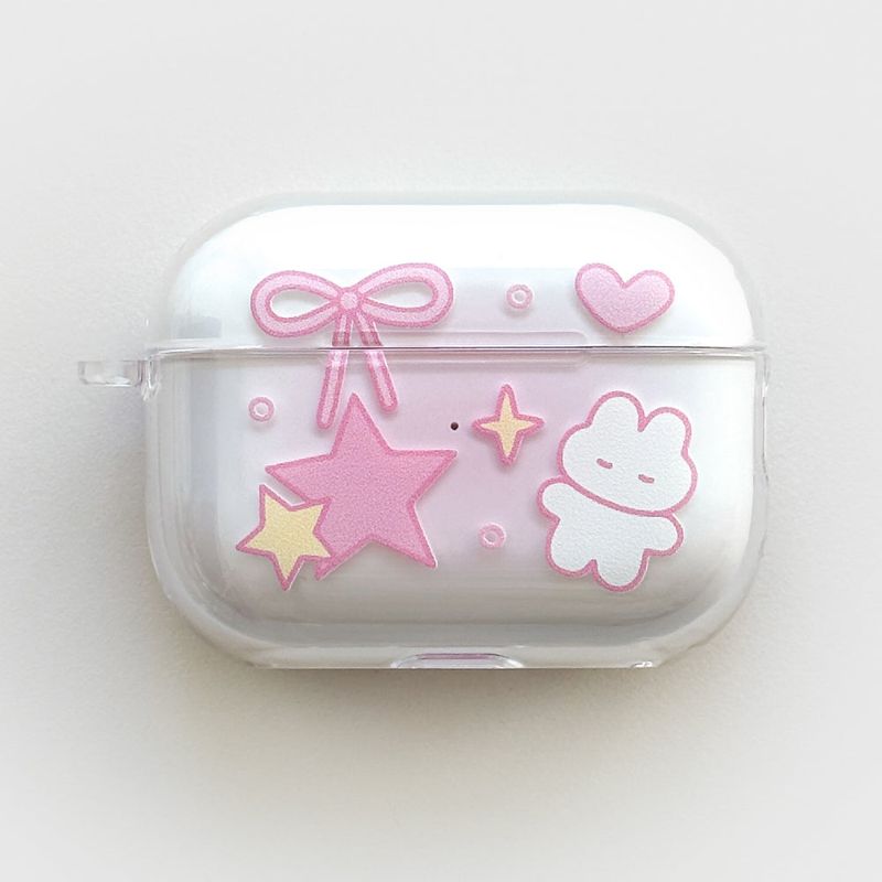 [AirPods] Star Rabbit hard case (pink) (only case)