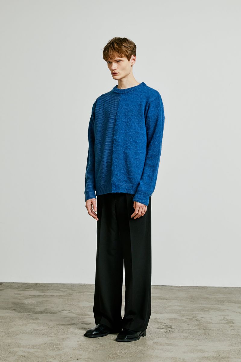 division mohair & soild knit blue