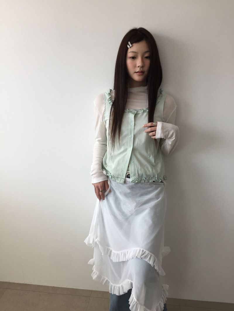 Alpen Frill Button Sleeveless (3color)