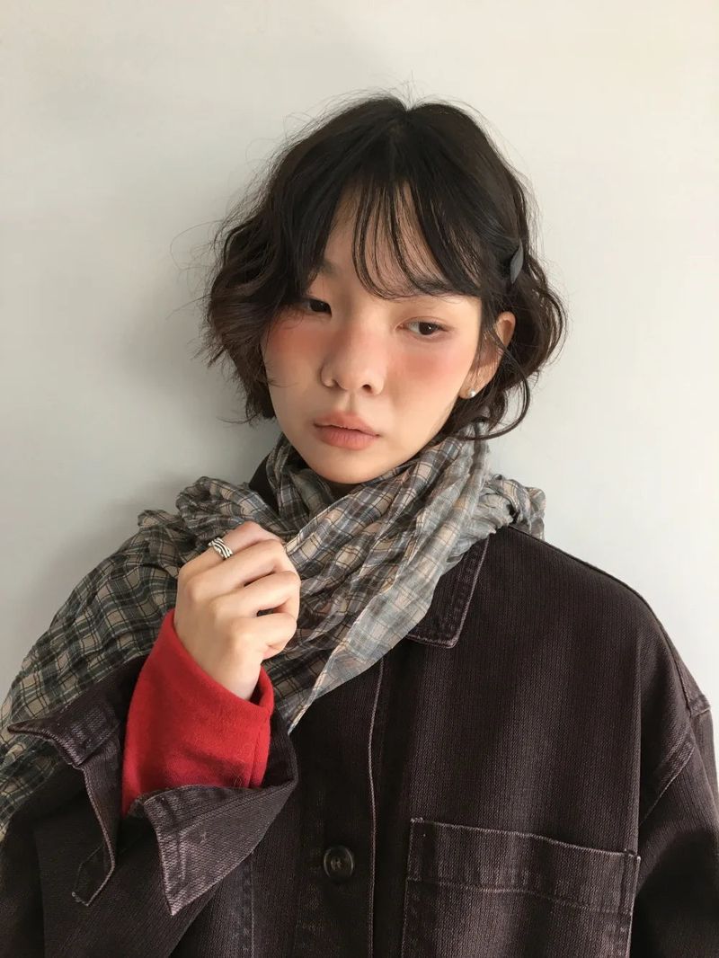 Kiki Pleated Check Scarf (2color)